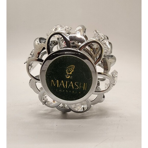 MATASHI CHROME PLATES SILVER FLOWERS BOUQUET and Vase Unique See! - Picture 10 of 13